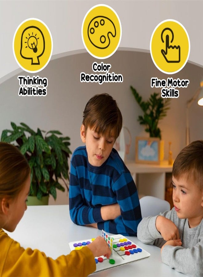 Wembley Sliding Puzzle Toy Educational Brain Development Activity Board for 2 Players Age 4-8 Years Montessori Learning Game Color and Pattern Matching STEM Puzzle Birthday Gift for Kids Boys Girls - Image 4